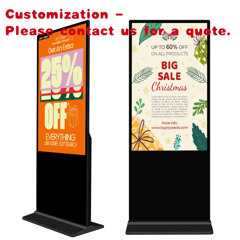 custom.55 Inch Screen Interactive Totem 3 Years Warranty Floor Standing LCD Display Digital Signage Indoor Advertising Kio