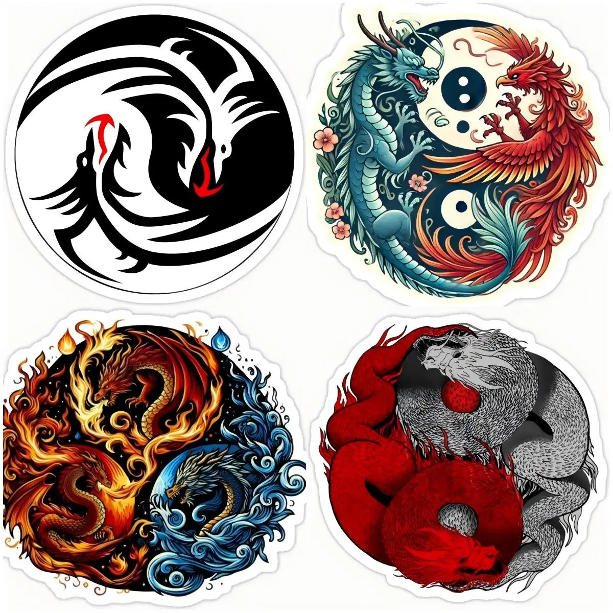 

Yin Yang Dragon Car Styling Car Bumper Sticker Decal Decal JDM Off-road Rear Windshield Trunk Decoration Funny Car Sign