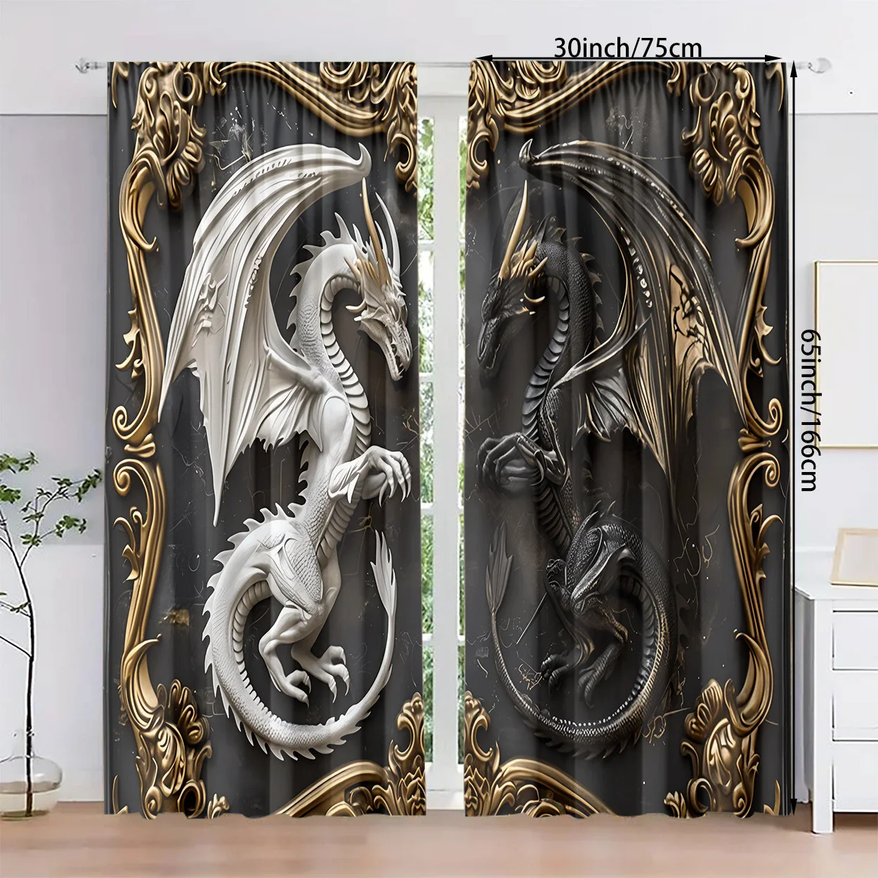 

Художественные шторы с принтом «Дракон», шторы для сумок на шесте, спальня и гостиная, украшение для дома, украшение комнаты