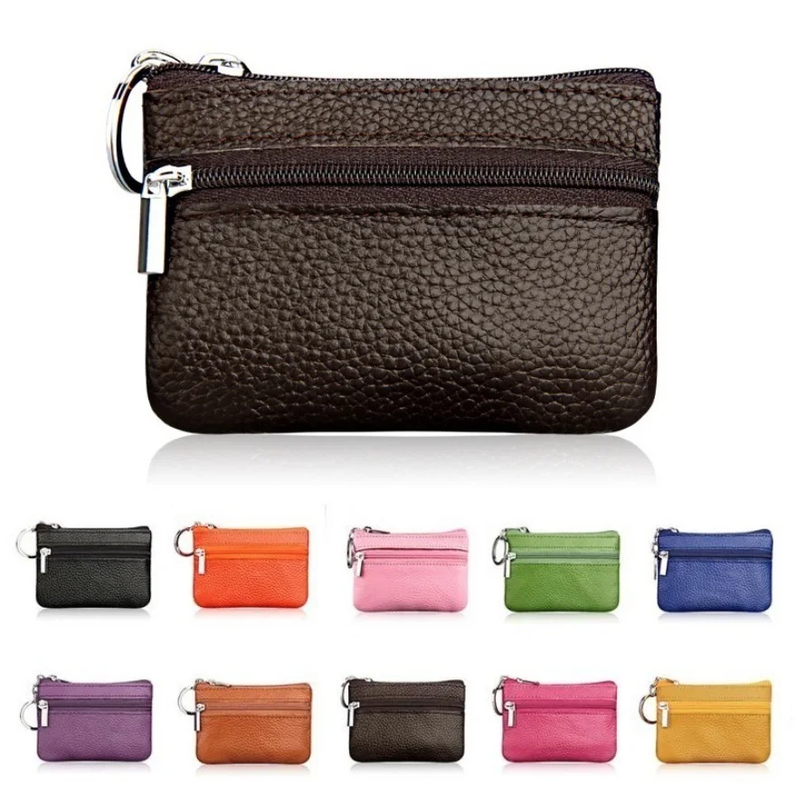 2019 Brand Fashion Women Vintage Faux Leather Coin Purse Lady Short Small Coin Purse Soft Wallet Clutch Two Zipper Bag