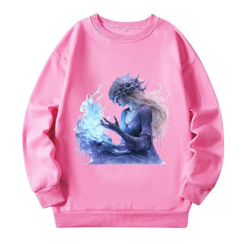 4xl Women's Plus Size Sweatshirts Clothing Princess Gothic Print Graphic Sweatshirts 2024 Spring Autumn New Large Size Pullover