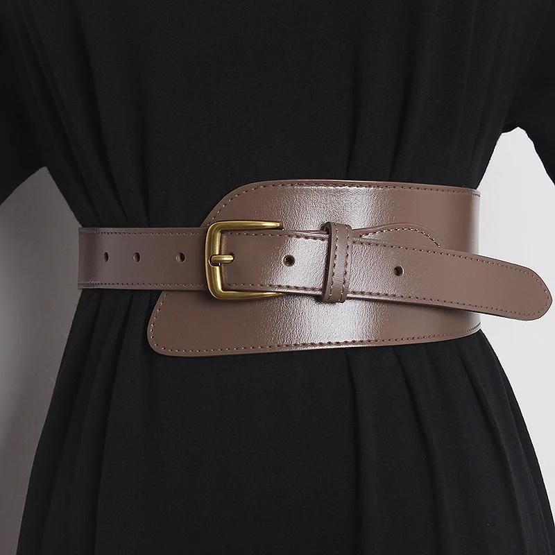 

Women Irregular Cowhide Waist Belt Versatile Waist Corset for Coat Dress