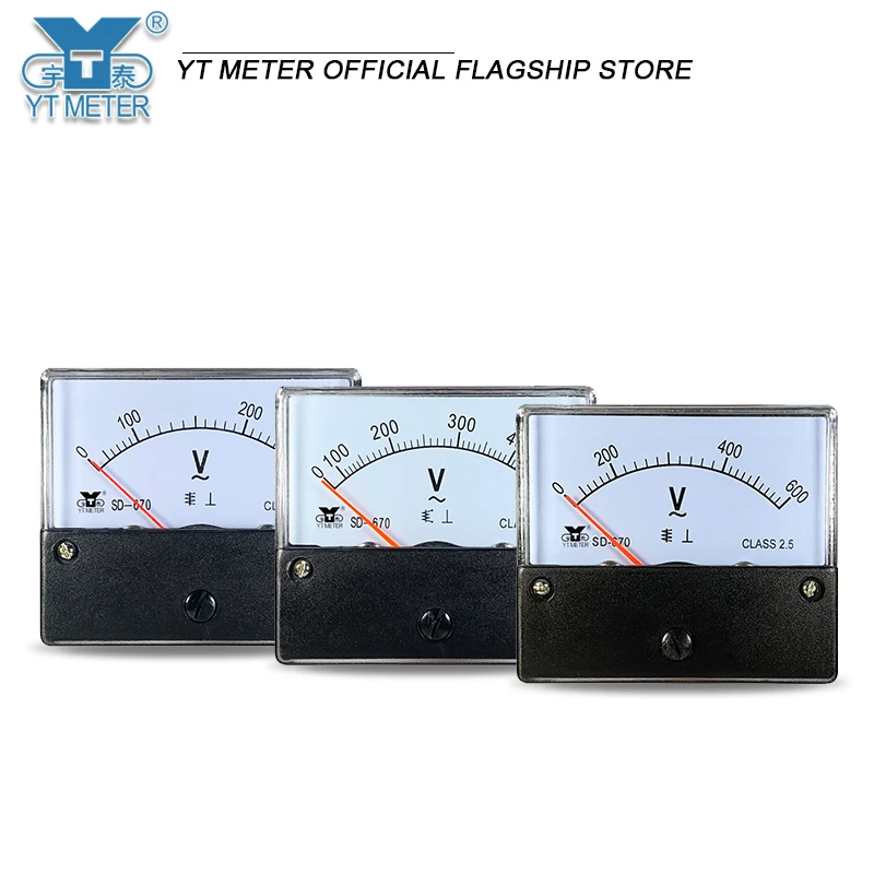 SD670 AC voltmeter ac300v 500v 600v Pointer Voltmeter dh670 bp670 52mm