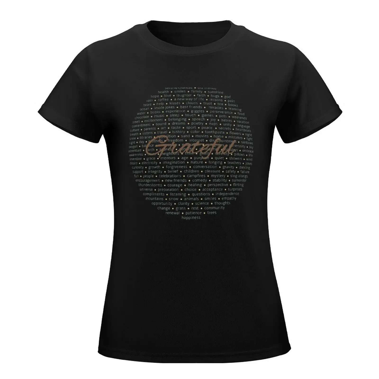 Gratitude - Color T-Shirt cute tops shirts graphic tees tees T-shirts for Women