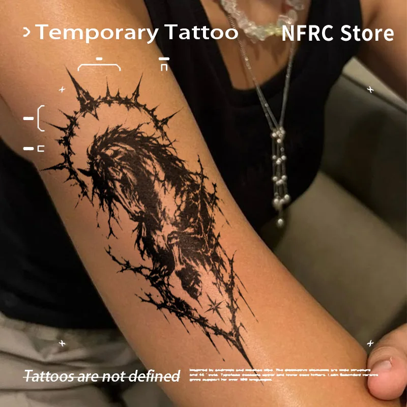 Fake Tattoo Temporary Tattoos Dark Throne Thorn Frame War Horse Herbal Juice Sticker Novelty in Toys for the Best Adolescents