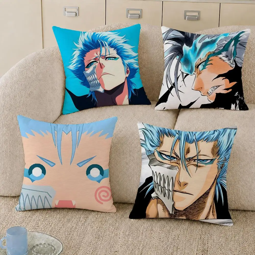 Anime Grimmjow Jaegerjaquez Bleach Cushion Cover Decorative Pillowcase Soft Short Plush Cozy Durable Sofa Home Decor Items Gift