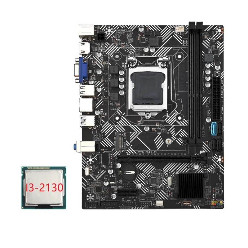 

1 Set Desktop Motherboard +I3-2130 CPU LGA 1155 USB 3.0 SATA 3.0 Support Up To 16GB DDR3 1600Mhz RAM Slots