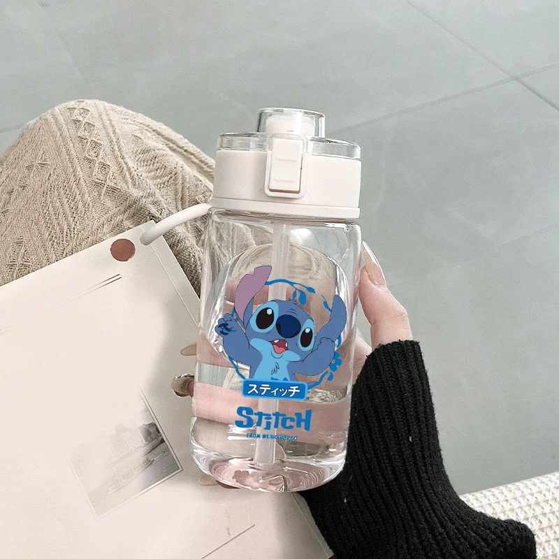 ديزني غرزة أنيمي كوب بلاستك سعة كبيرة زجاجة ماء لطيف الصيف كوب ماء بسيط في الهواء الطلق الطلاب زجاجة مياه رياضية