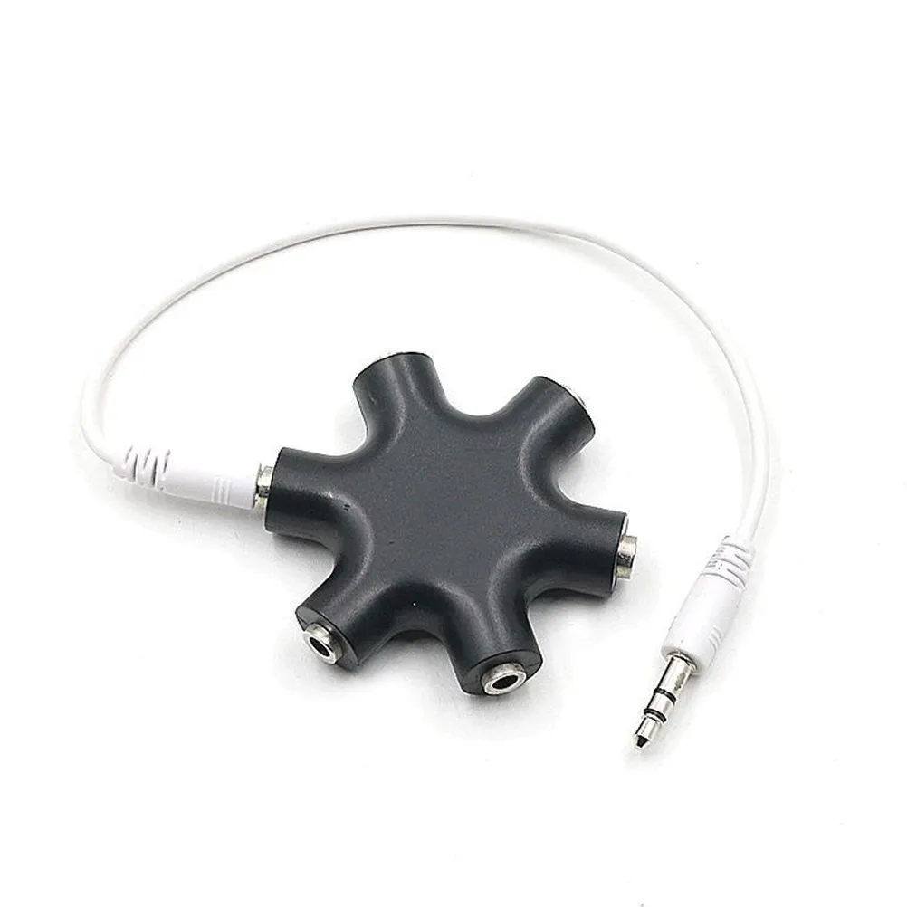6 Way 3.5mm Earphone Splitter Premium Headphone Adapter for Multiple Headphones Sharing Music Compatible with Mobile Devices