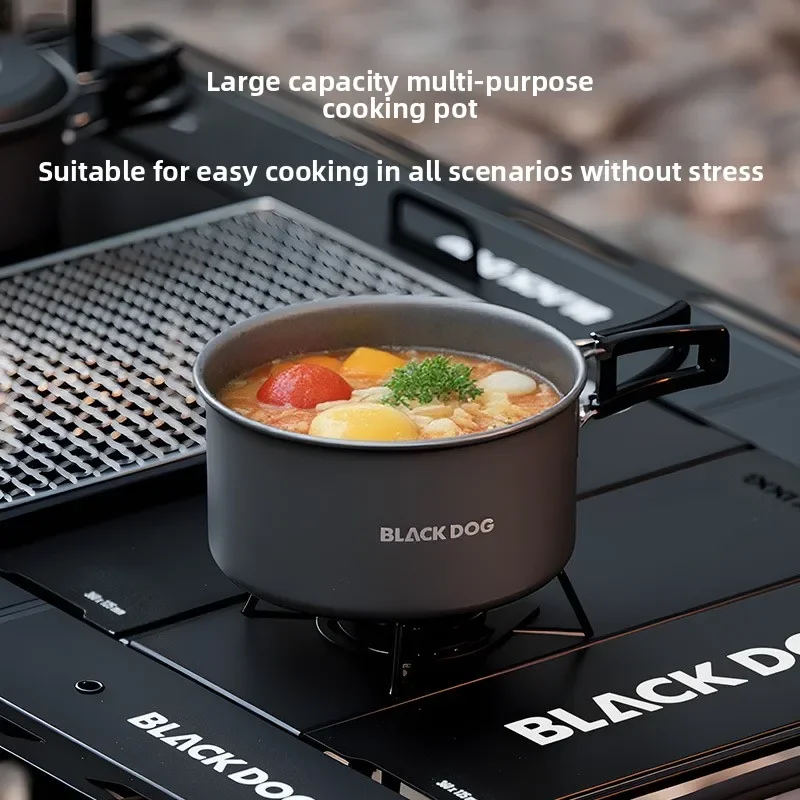 بلاك دوج التخييم السفر التخييم في الهواء الطلق تجهيزات المطابخ المحمولة الألومنيوم لوازم وعاء مجموعة كاملة سبائك وعاء مجموعة التخييم #1