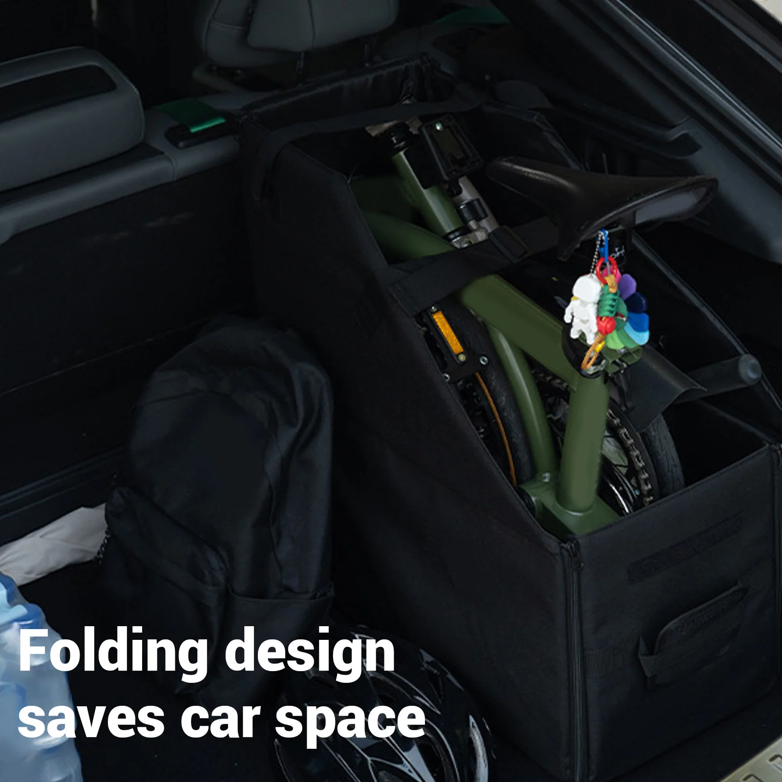 حقيبة حمل الدراجة القابلة للطي، حقيبة سفر الدراجة القابلة للطي، سهلة التركيب، احترافية قابلة للطي ومقاومة للماء مع غطاء غبار لبرومبتون