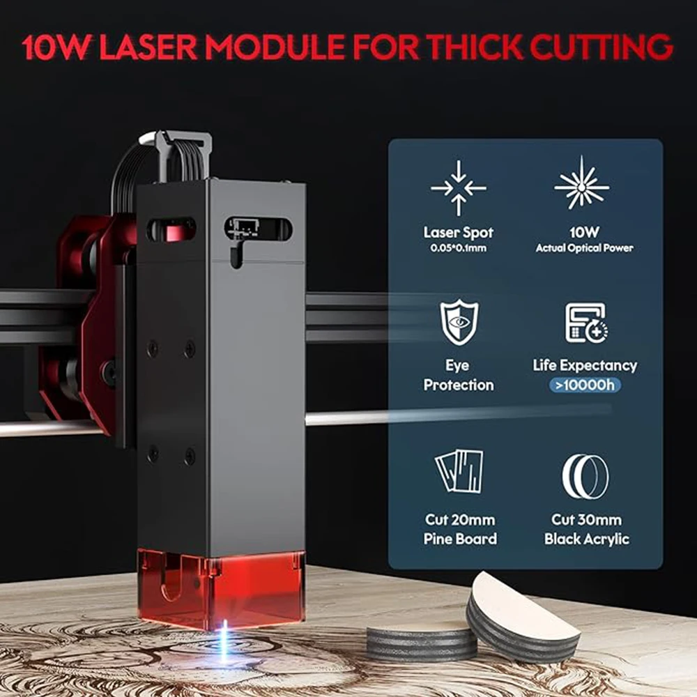 For Wood AlgoLaser DIY Kit 10W Laser Engraving Cutting Machine DIY Laser Marking for Metal Wood  Stainless Steel Glass Cups