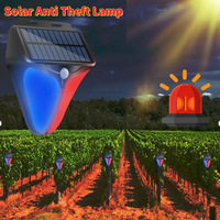 Wireless 3 Modes Home Solar Power Alarm Lamp Warning Indicator Theft Flash Light LED Motion Sensor Detector Security System