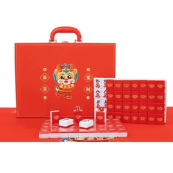 Size 40/42/44 Tile 144 PCS Mahjong, Machine Hand-playing Mahjong Table Board Game, Leather Box or Soft Bag Packing Mahjong