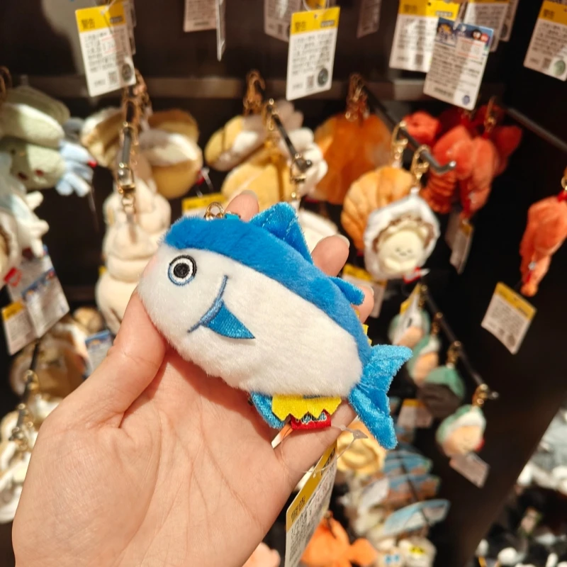 10cm Seafood Keychain Lobster Simulation Fluffy Abalone Lobster Clam Oyster Keyring Cartoon Plush Pendant Birthday Gift for Kids