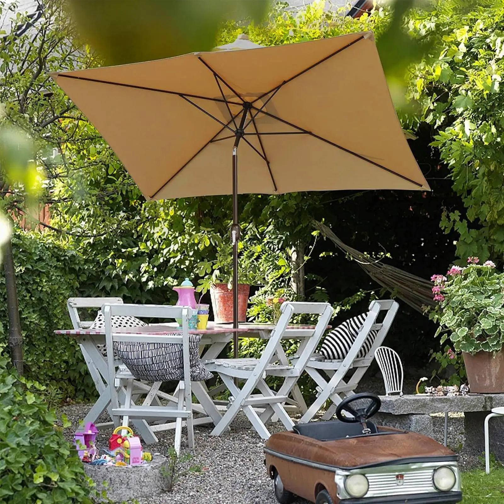Umbrella Replacement Canopy Rectangular Umbrella Canopy Replacement UV Protection Heavy Duty Parasol Top Garden Accessories