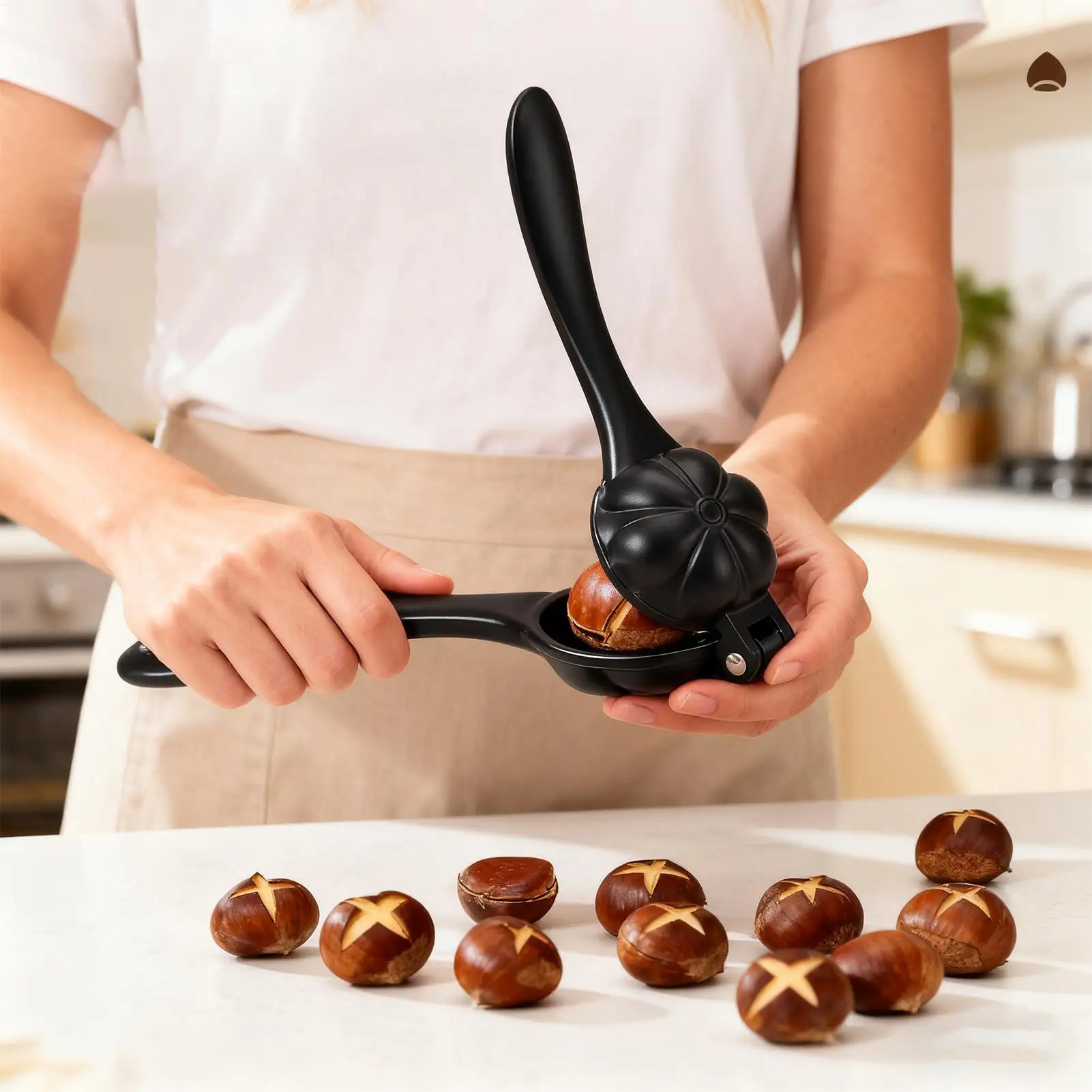 

Резак для каштанов, эргономичная ручка, кухонный крекер для грецких орехов, металлические плоскогубцы для открывания орехов для кухни, общежития, отеля, ресторана, квартиры