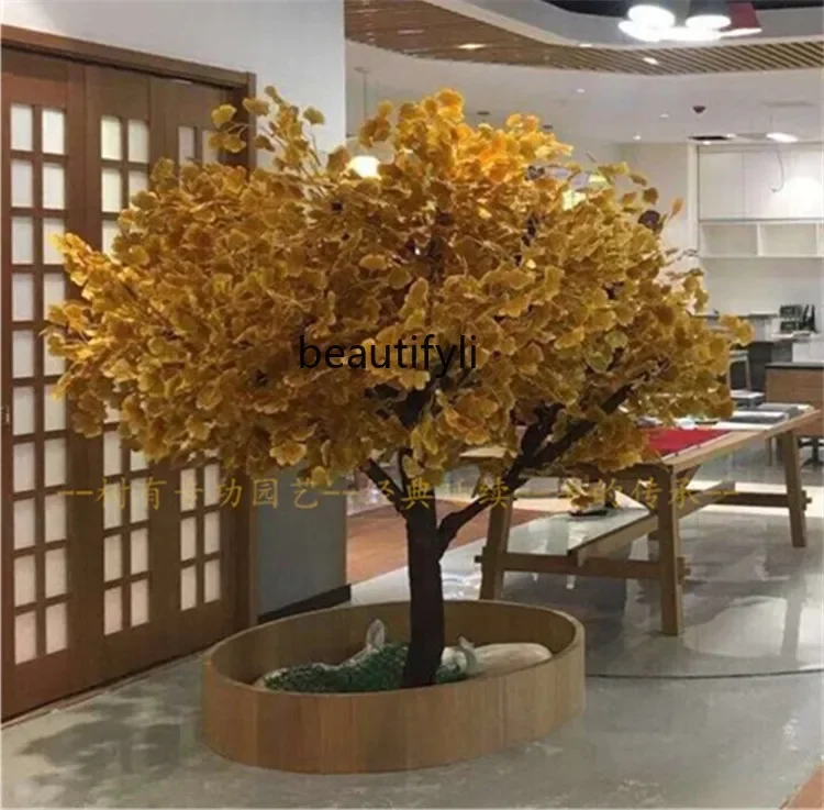 Simulation Ginkgo Yellow Plant Large Banyan Peach Tree Decoration Engineering Fake Trees