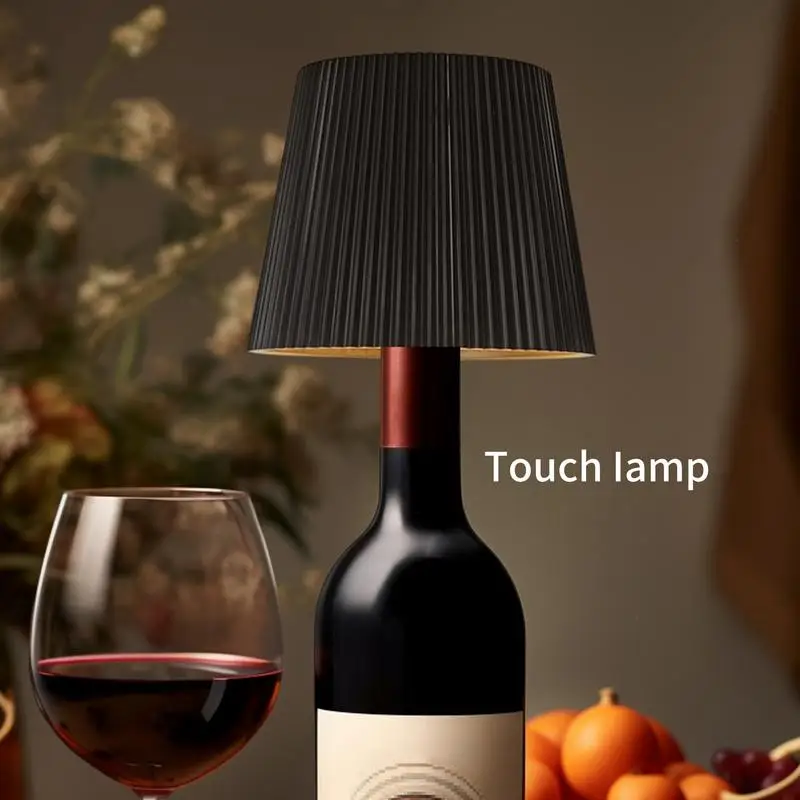 Wine Bottle Table Lamps LED Wine Bottle Light 3 Color Dimming Table Night Light Touch Control Decorative Accent Lamp For