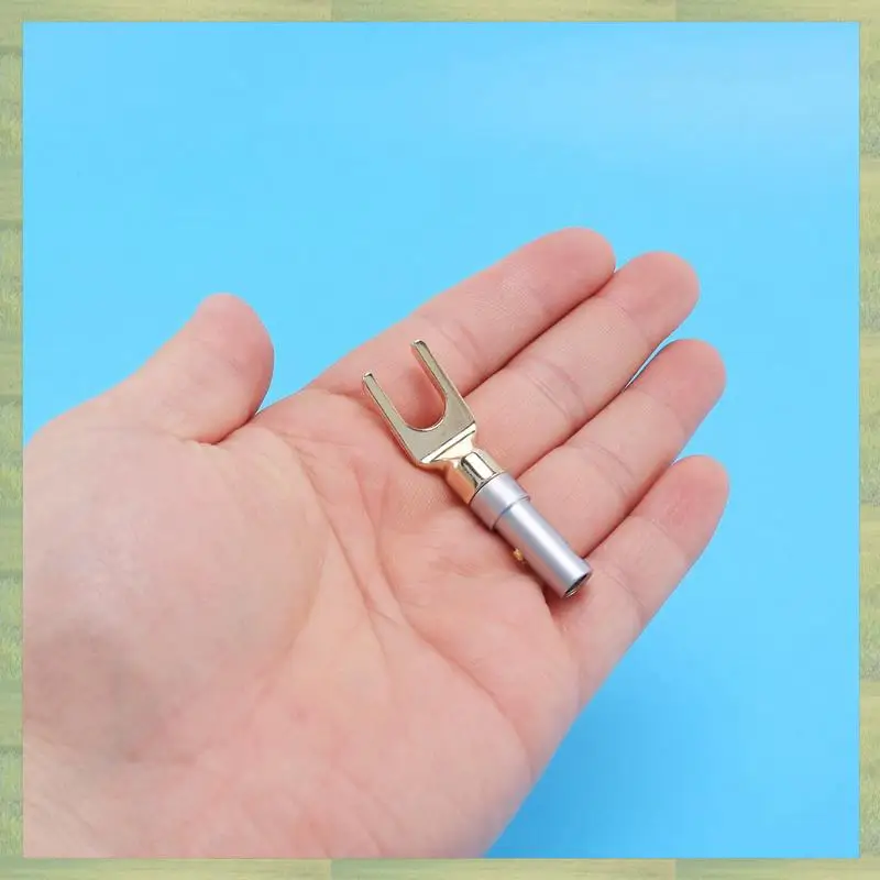 N15R-Y التوصيل 45 درجة محطة المجرف موصل لأسلاك مكبر الصوت DIY / سلك توصيل مكبر الصوت DIY - حزمة من 24 (12 أسود + 12 أحمر)