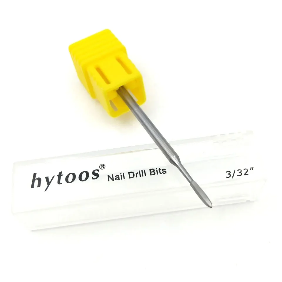 HYTOOS Hexagon Cuticle Clean Burr 3/32 Stainless Steel Nail Drill Bit Milling Cutter for Manicure Dead Skin Removal Nails Care