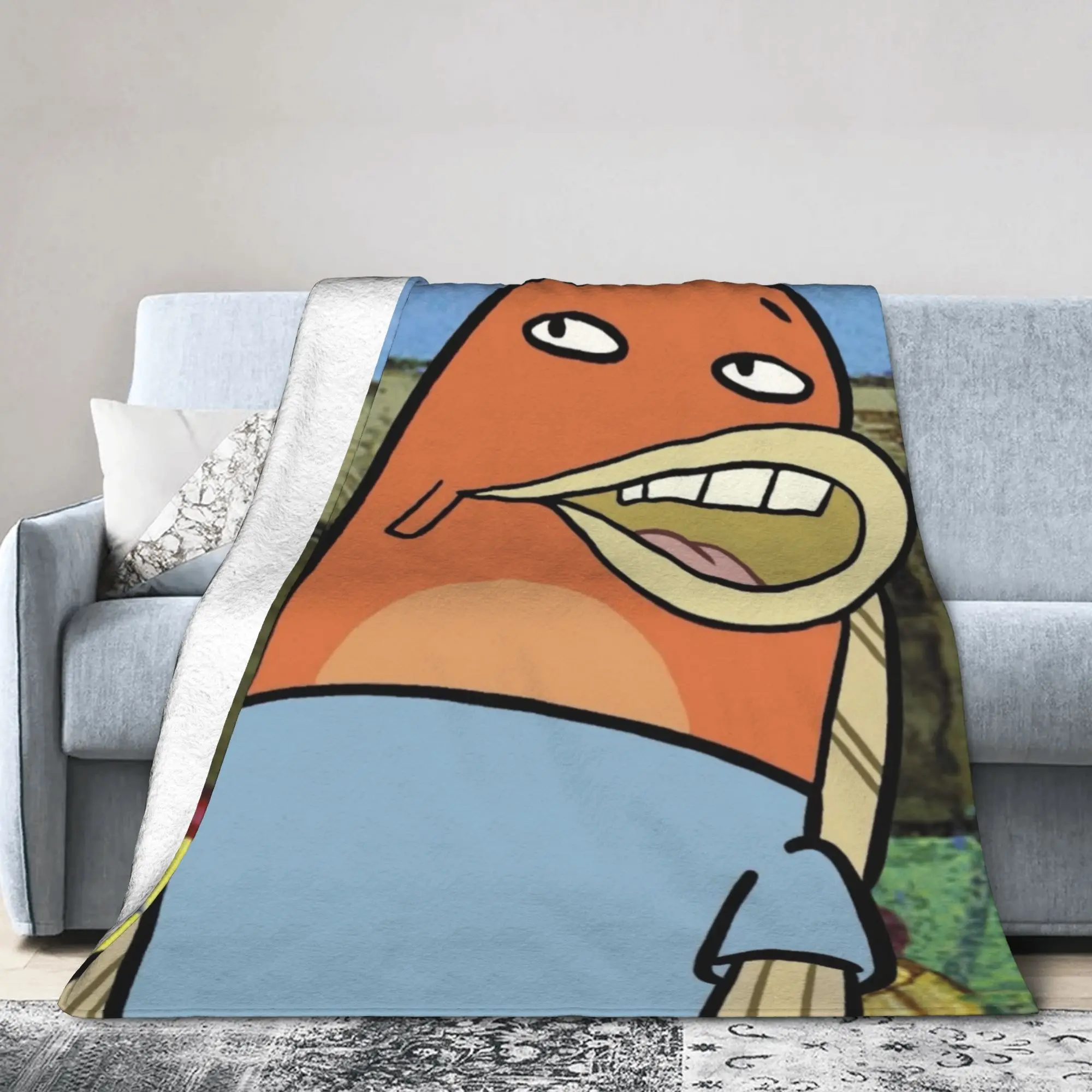 Bikinis Bottom Buddies Funny Fish Plush Blankets  Vintage Throw Blankets for Home 200x150cm Rug Piece
