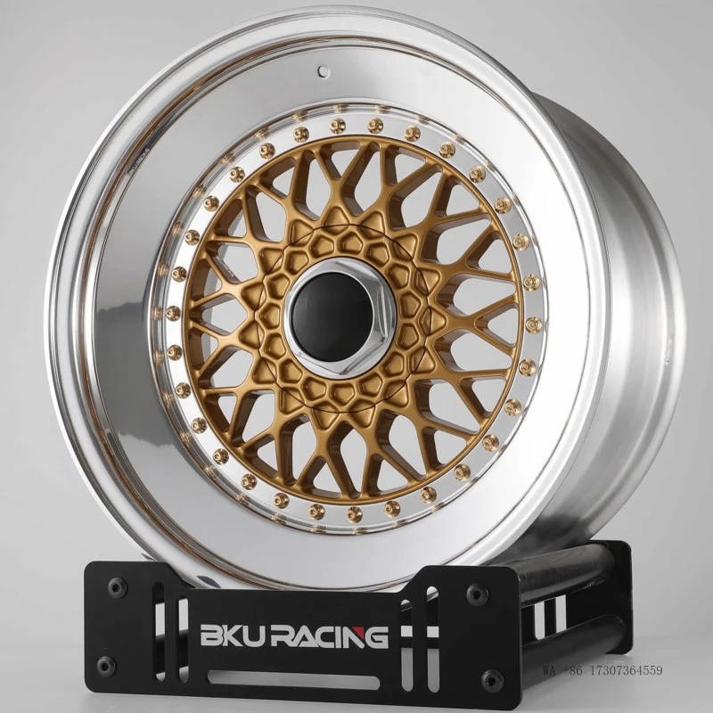 BK Forged 3 Piece Wheels for Mercedes W124 W126 W205 W204 W211 W212 W203 R129 R107 16 17 18 Inch Rim Polished Alloy 5x112 Wheels - Detail 1