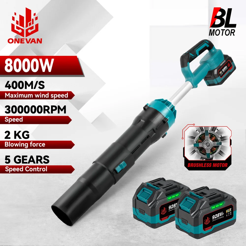 ONEVAN – ventilateur Turbo électrique sans balais 8000W, 400 M/S, outil de dépoussiérage pour batterie Makita 18V, broche