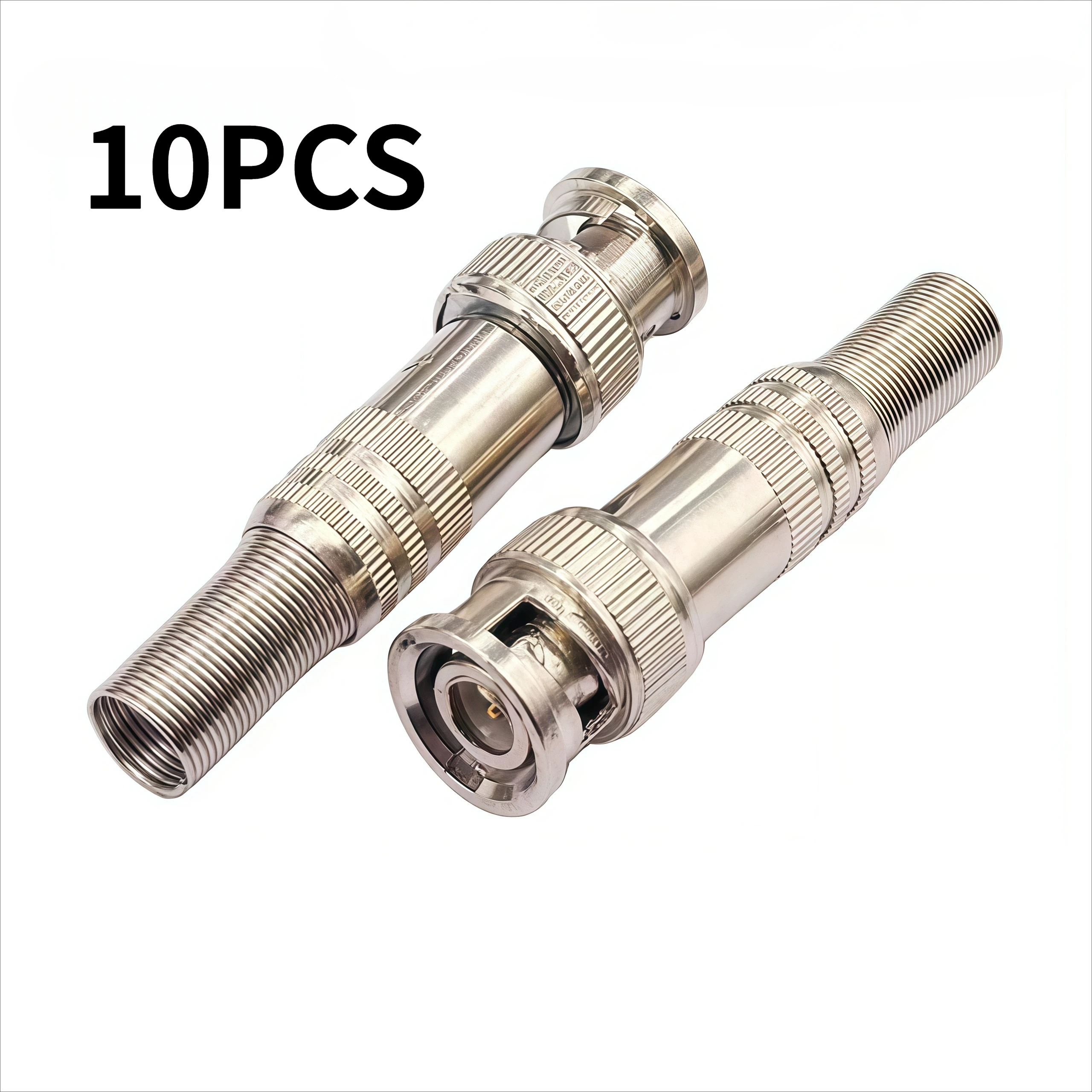 10Pcs BNC Solderless Connector Q9 HD Video Oscilloscope Male Plug Welding Free 75-5 Ohm Monitoring Weldings Cable Connectors