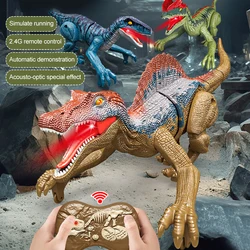 Dinosaur Toys Remote Control RC Electric Walking Jurassic Dinosaur Simulation Velociraptor Toy With LED Light Roaring for Kids