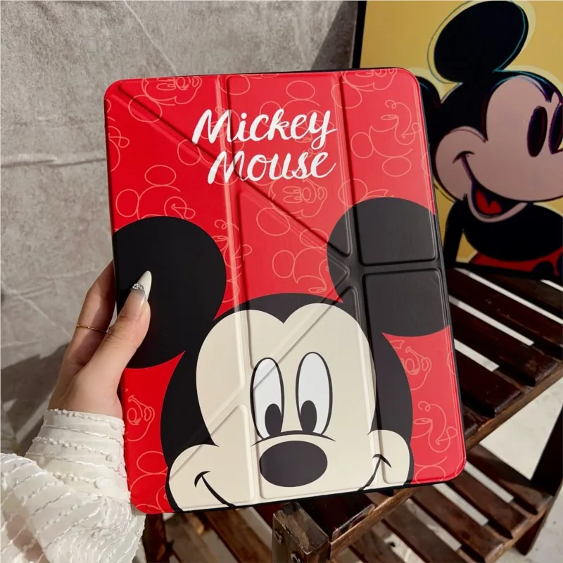 

Трехсекционный чехол для планшета с принтом Дисней Микки и Дональда Дака для iPad Mini1/2/3/4/5/6/7 7,9/8,3 дюйма, 5/6 9,7 дюйма, Air 10,5 дюйма, противоударный чехол