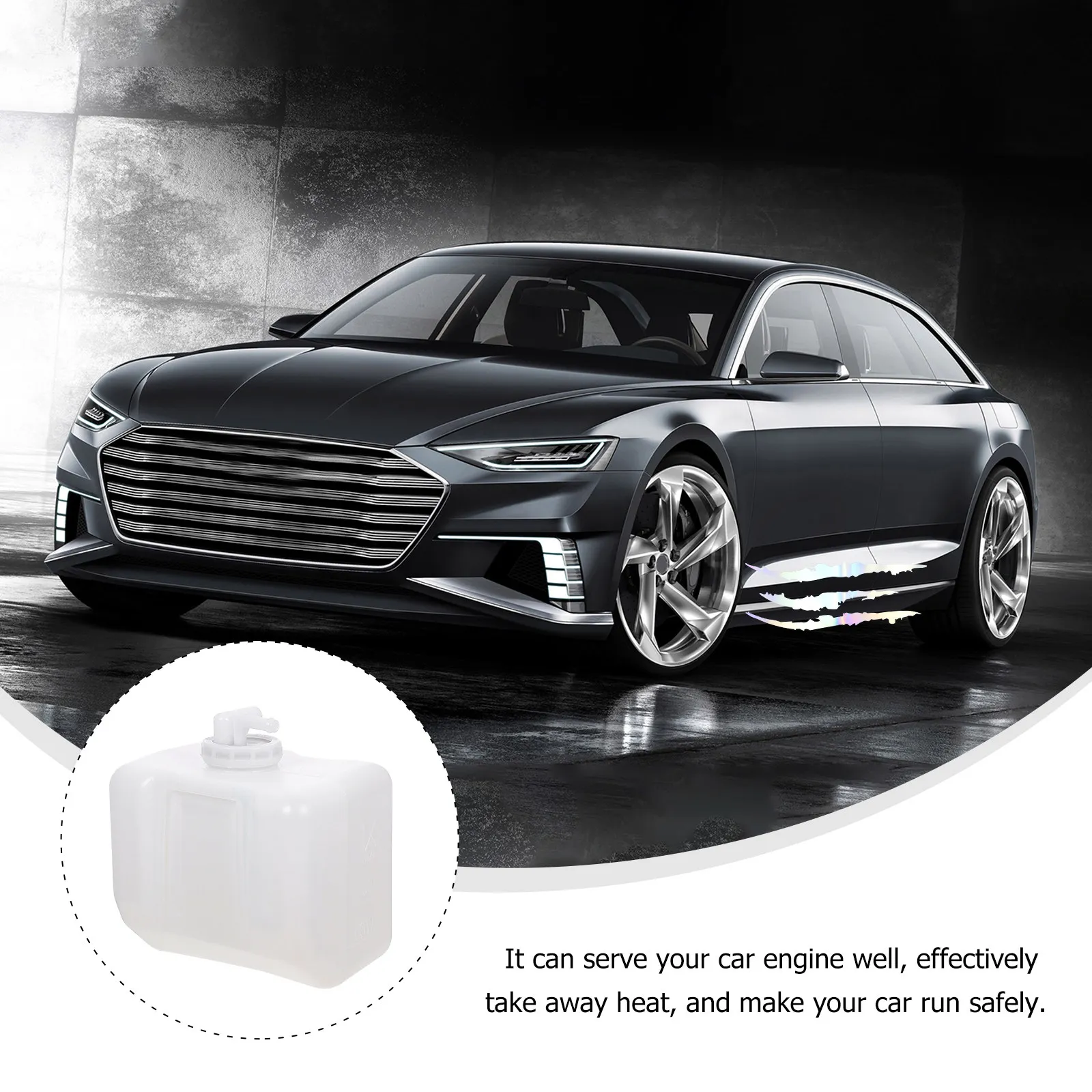 1Pcs Vehicle Coolant Sub-Tank Accessory Simple Design Easy Install Car Modification Part Effective Heat Dissipation Car Cooling