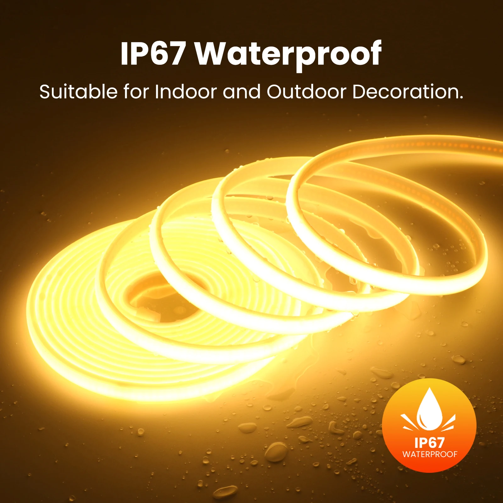 12 فولت COB LED قطاع ضوء شريط مرن هايت مشرق 320 المصابيح/م الاتحاد الأوروبي الولايات المتحدة المملكة المتحدة الاتحاد الأفريقي طقم الطاقة IP67 مقاوم للماء الدافئة الطبيعية الأبيض ديكور المنزل