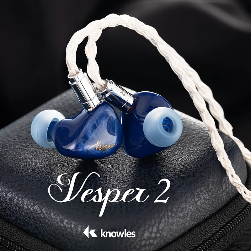 QOA Vesper 2 1DD+1BA Hybrid Drivers In-Ear Monitor Earphone IEM Headset 0.78mm 2Pin Detachable Cable Wired Earbuds Kinera