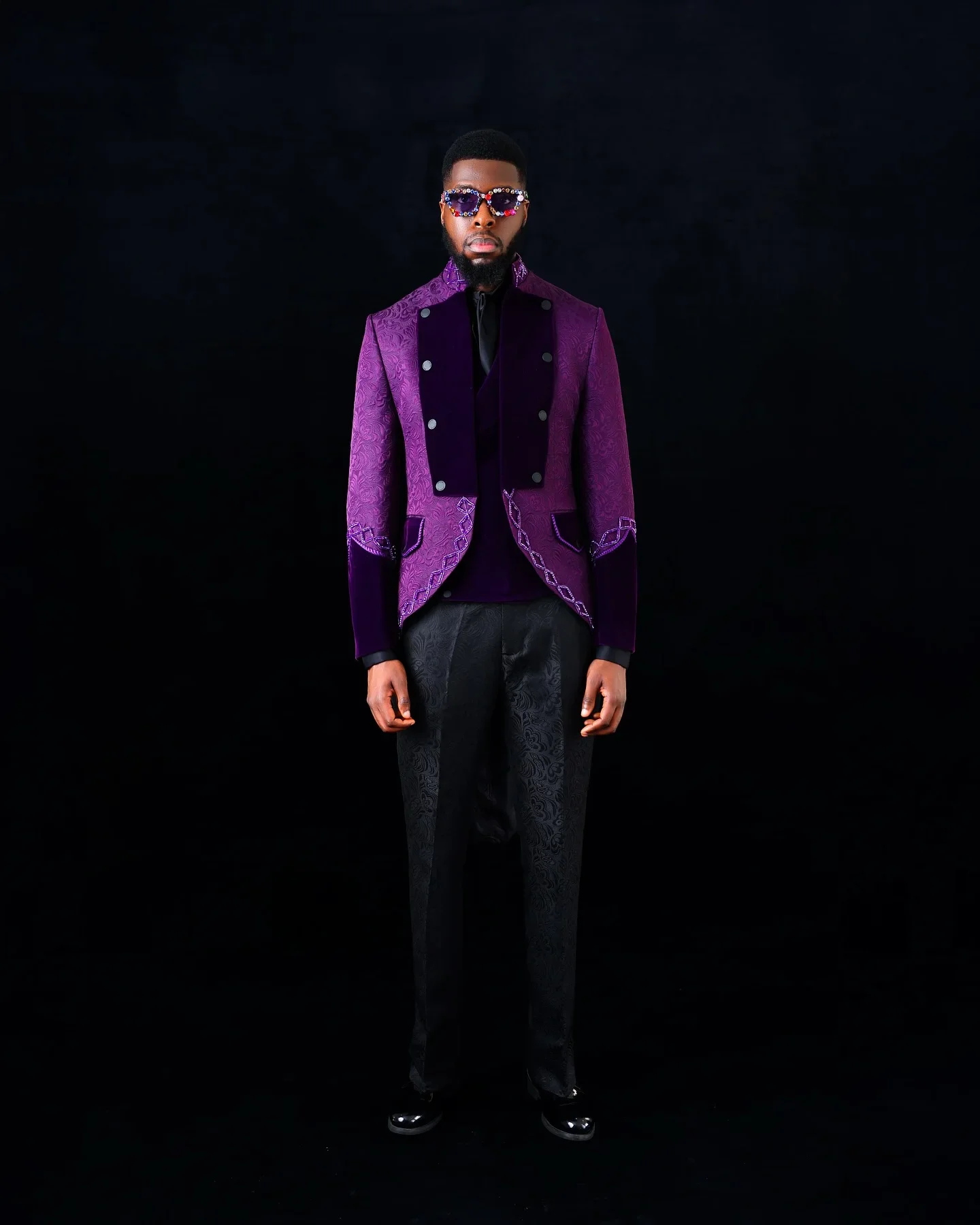

Temperament Sequined Purple Jacquard 2-piece Men's Suit New fashion Party Gowns Wedding Party Dress Special Occasion Gowns