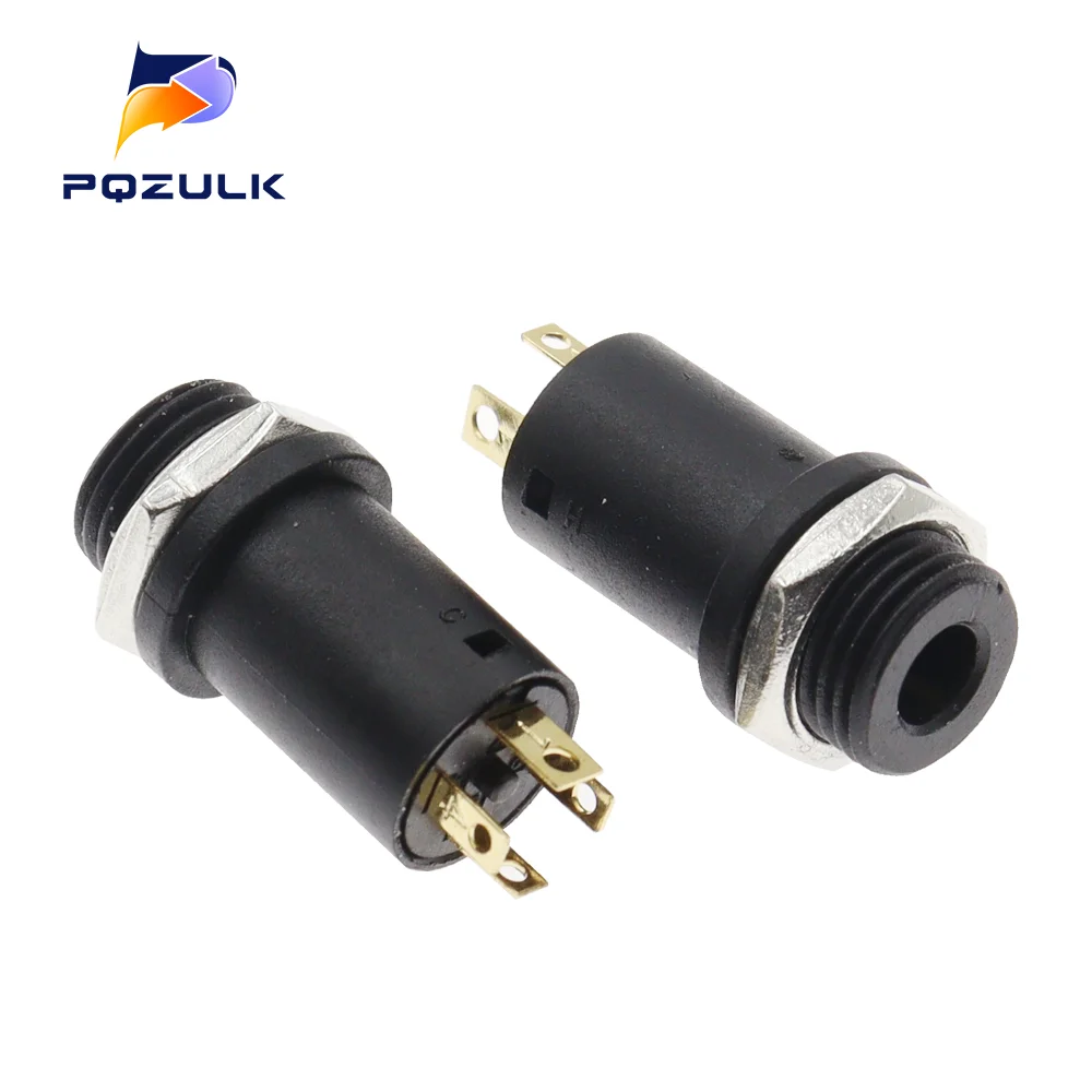 10PCS 3.5mm 4 Channel Female Headphone Stereo Jack Panel Mount Connector Audio Video Vertical Socket Gold Plated High Quality