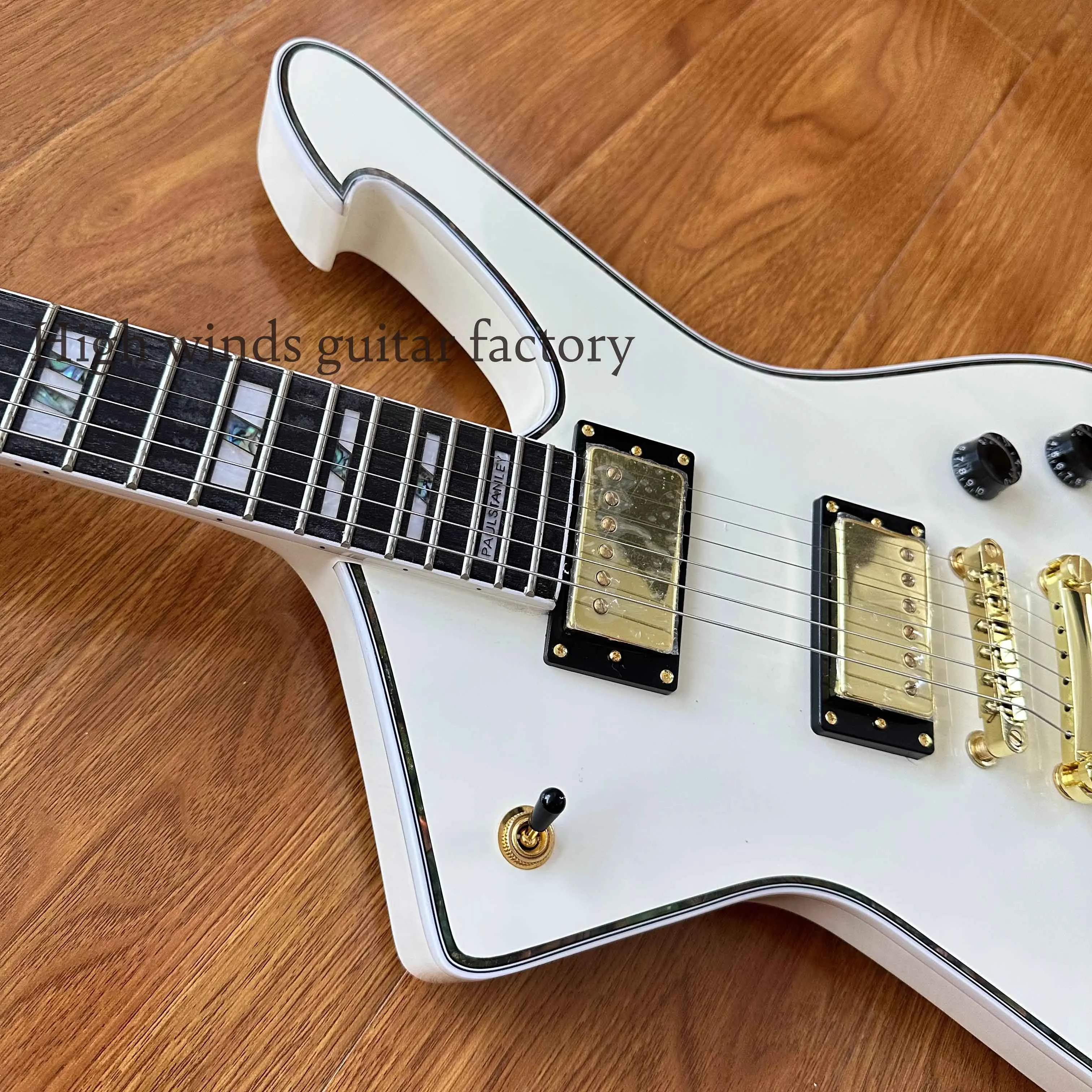 Brand New White Iceman Electric Guitar Gold Hardware Fixed Bridge HH Pickups