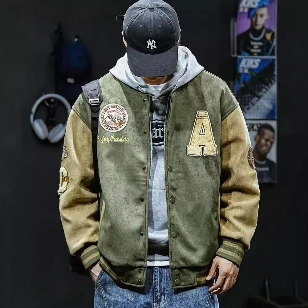 

Осень-зима новая бейсбольная куртка мужская мода куртки с вышивкой пальто уличная верхняя одежда мужская куртка-бомбер одежда в стиле хип-хоп