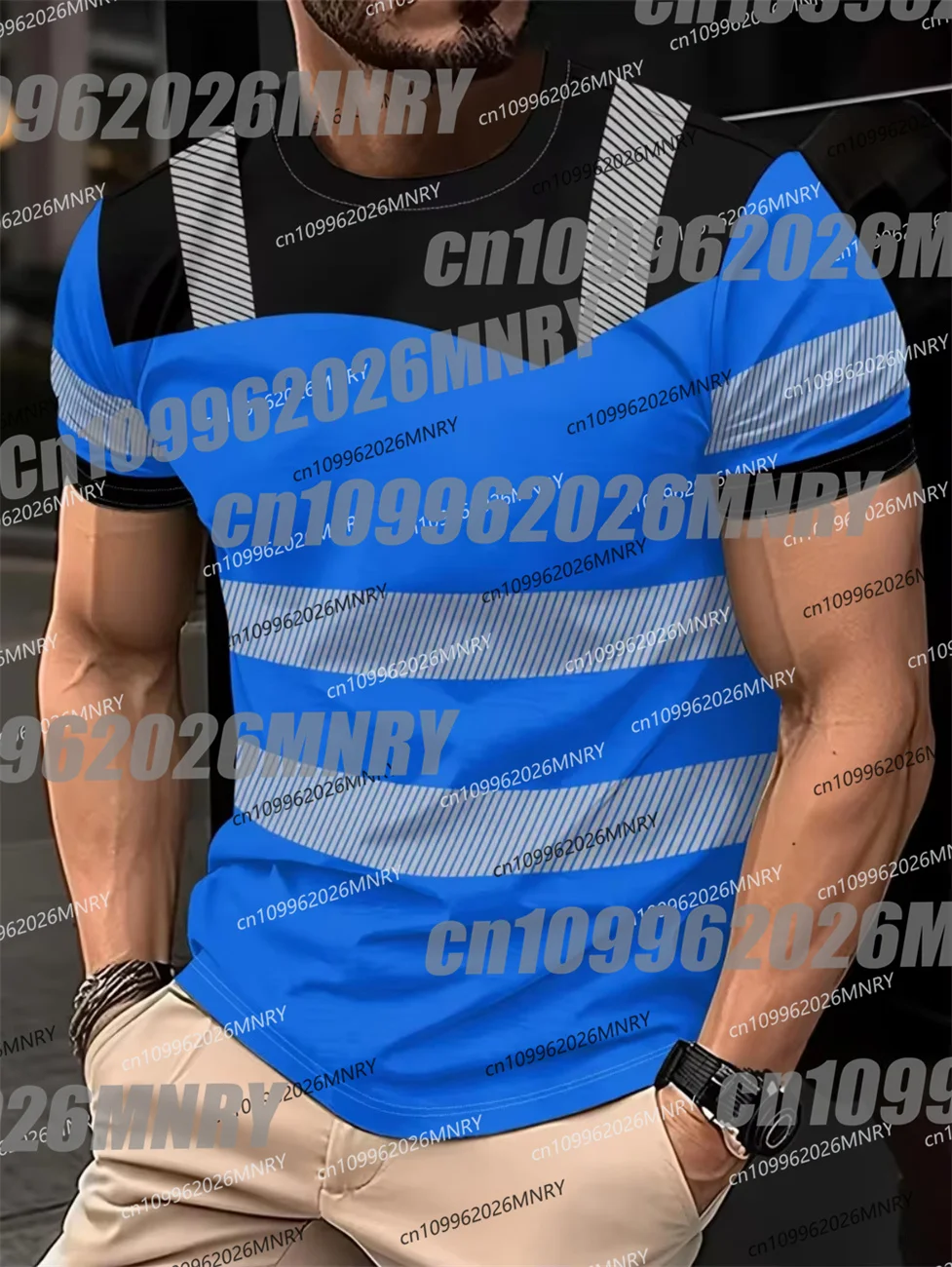 Men's 3D Printed New Secure Logo Color Blocking Design Short-Sleeved T-Shir Fashion Summer Daily Casual Work Wear Men's T-Shirts