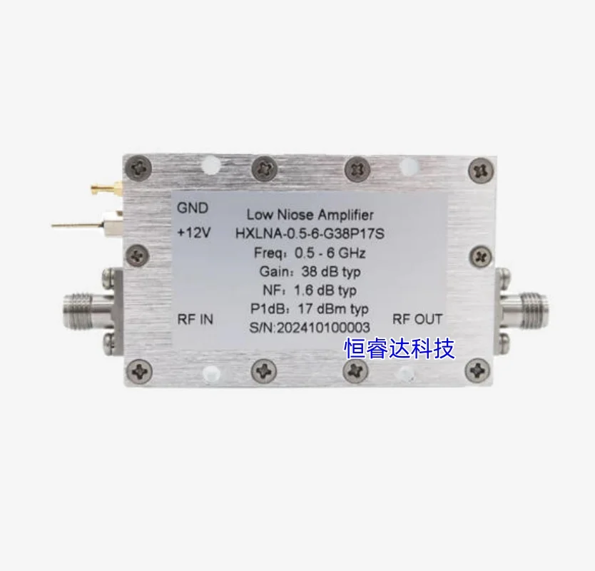 HXLNA-0.05-8-G40P19S 50MHz-8GHz 40dB Low Noise Amplifier 0.05-8GHz LNA with SMA-F Female Connectors