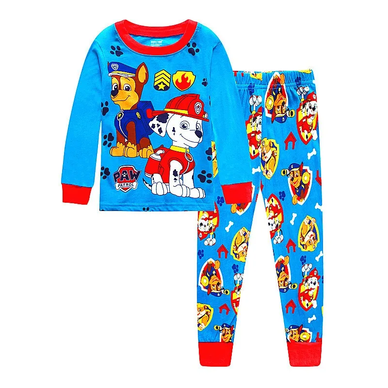 New Paw Patrol Pajamas Set Thin Long Sleeved Mashall Chase Rubble Patrulla Children Clothes Kids Sleepwear Spring Nightwear