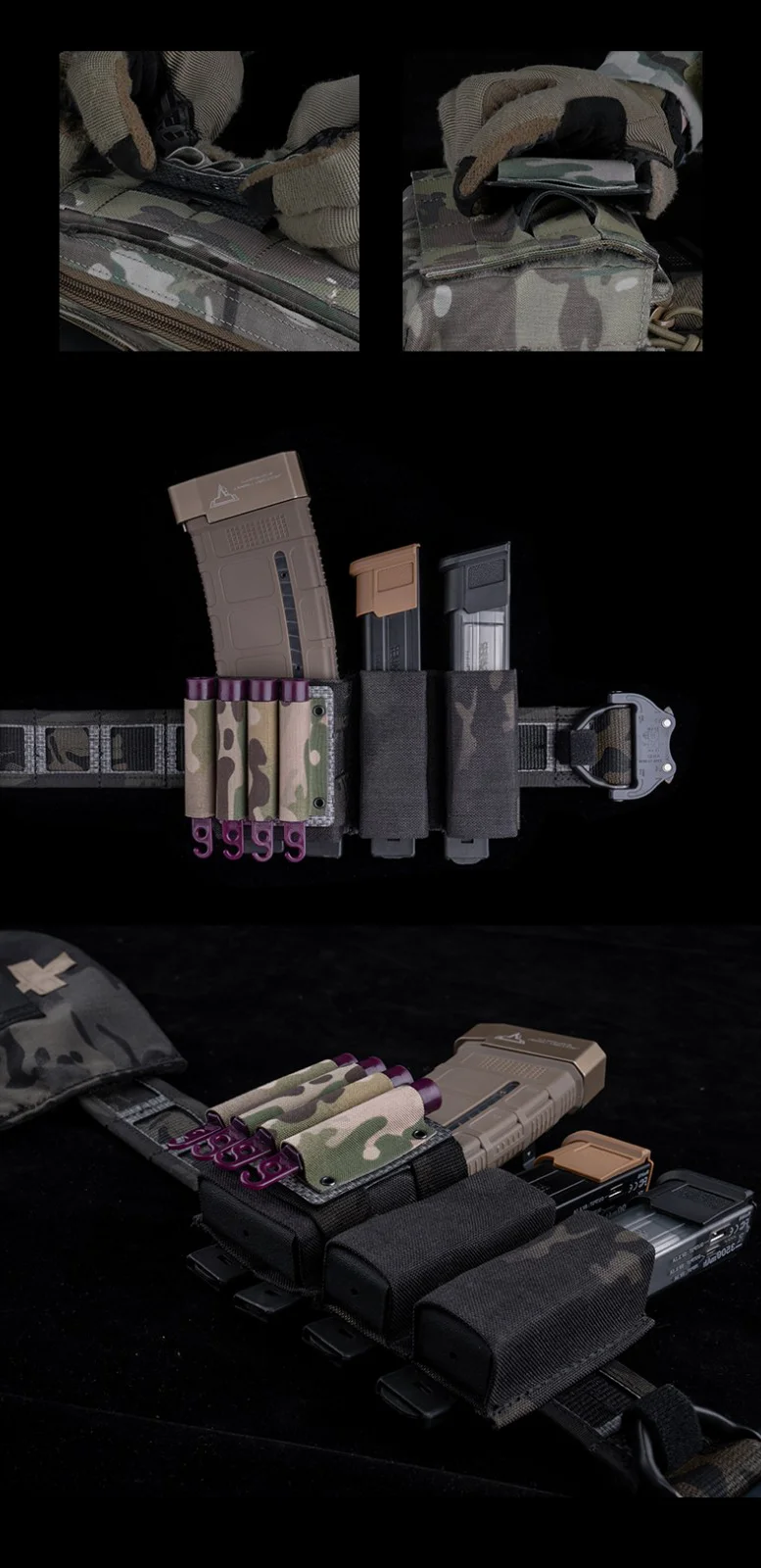 4er-Pack MOLLE-Aufbewahrungstaschen für Leuchtstäbe, Chemlights-Batterien, kompatibel mit Westen, Brust, Rigs, Outdoor, Jagd, Nachtangeln – Detail 4