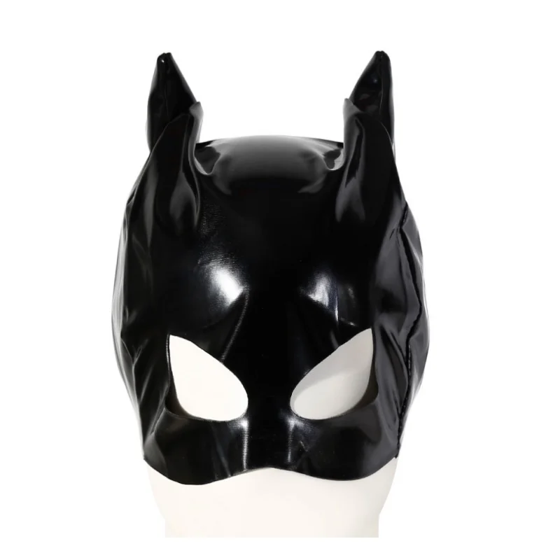 Accessoires exotiques et Sexy en cuir Wetlook, masque pour les yeux fétichiste, capuche pour femmes, Costumes de flirt Cosplay, Costumes d'halloween, fête
