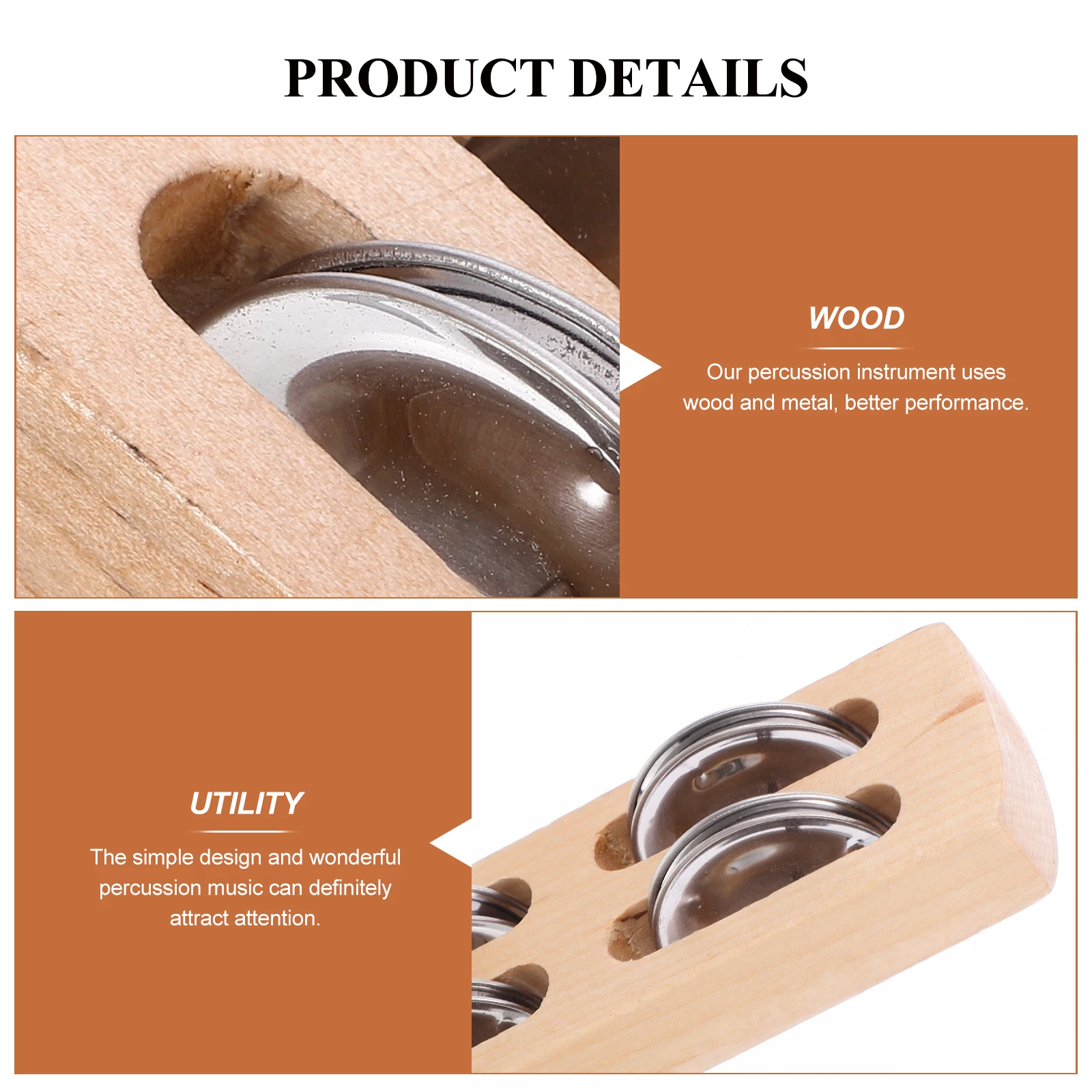 

Four-ring Board Toddler Musical Instruments Hand Bell Percussion Kids Bells Wood Child Children for