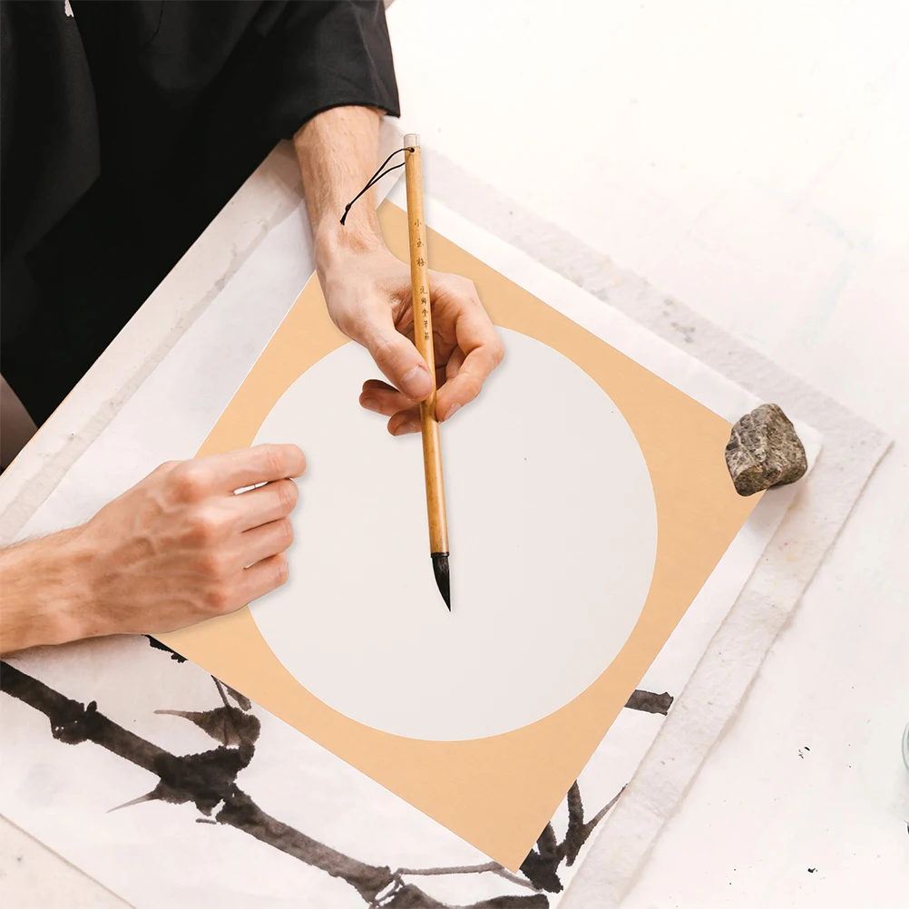 

20Pcs Xuan Paper Fan Surface Durable Calligraphy Papers for Sumi Painting Art Practicing Lightweight Portable Design