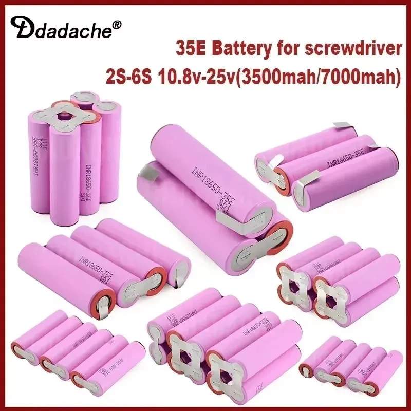 

20A18650 35E 3500mAh7000mAh 3S 4S 5S 6S 8S 7.4V 12.6V 14.8V 18V 25.2V 29.6V ScrewdriverBattery Welding Battery Pack Customizable