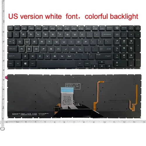 Imagen 2 del producto Teclado retroiluminado para ordenador portátil US/RU/SP RGB para HP OMEN 15-DC 15T-DC 15-DH TPN-Q211 C143