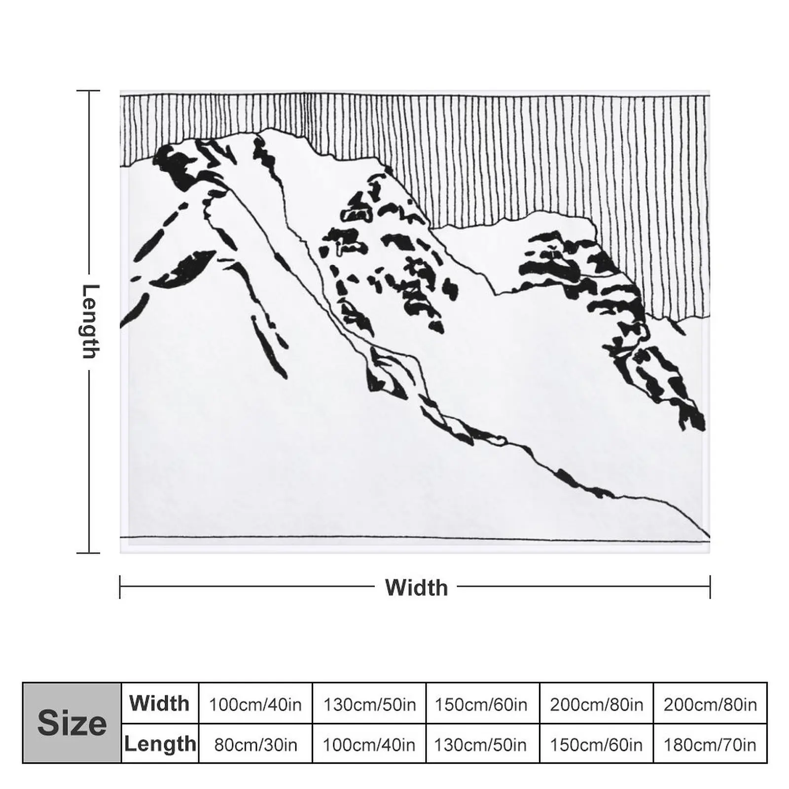 Iceland Series - The Challenging Horizon (Black Ink) Throw Blanket For Sofa Thin Cute Blankets