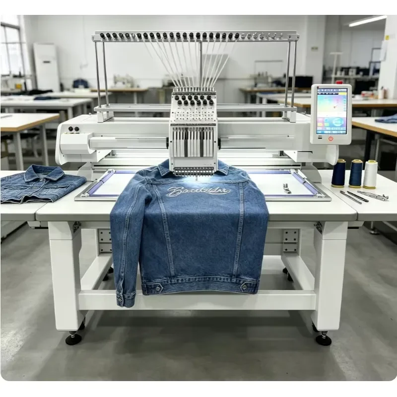 High-Performance 12-Needle Embroidery Machine for Custom Denim and Leather Work
