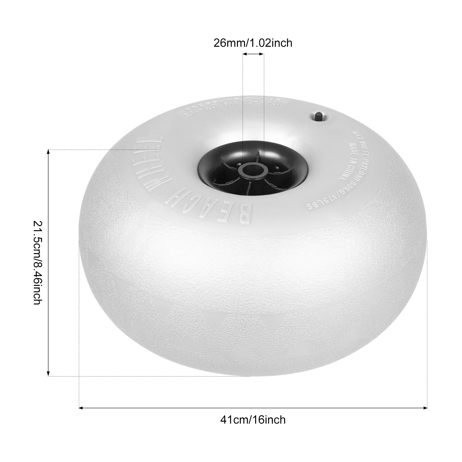 2PCS10 Inch / 16 Inch Beach Wheels, Kayak Accessories, Inflatable Sand Tires Set, PVC Puncture Resistant Replacement for Kayak Cart, Trolley, Beach Outing, Fishing, Camping Gear